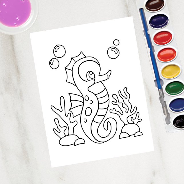 Colour Me Seahorse | Kids Activity Cards (Creator Uploaded)