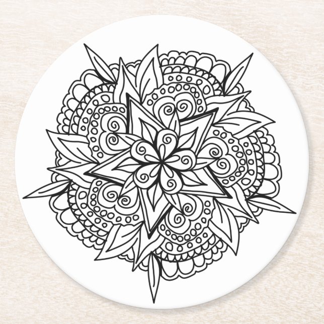 colour me star flower coaster (Front)