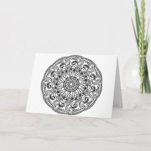 colour me swirl flowers greeting card