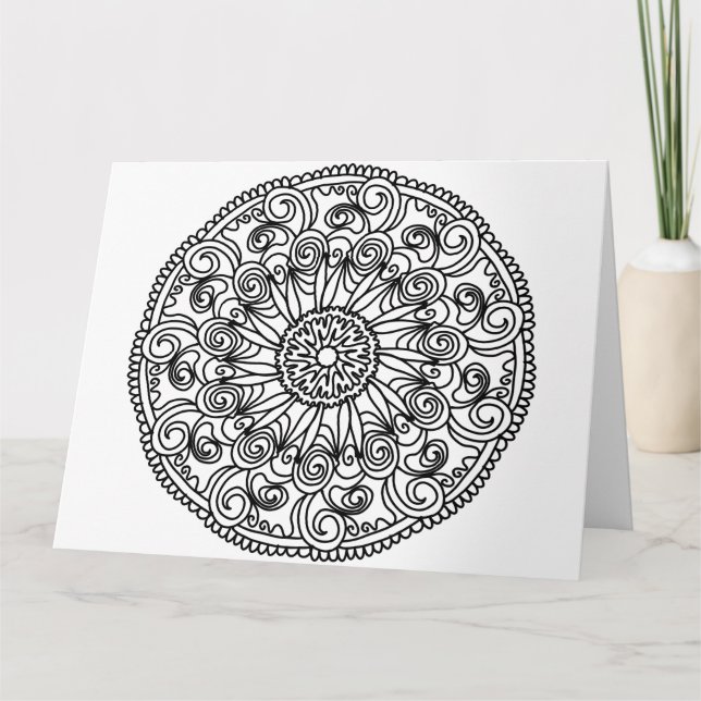 colour me swirl flowers greeting card (Front)