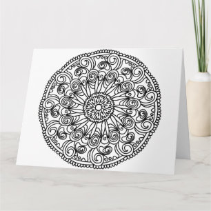 colour me swirl flowers greeting card