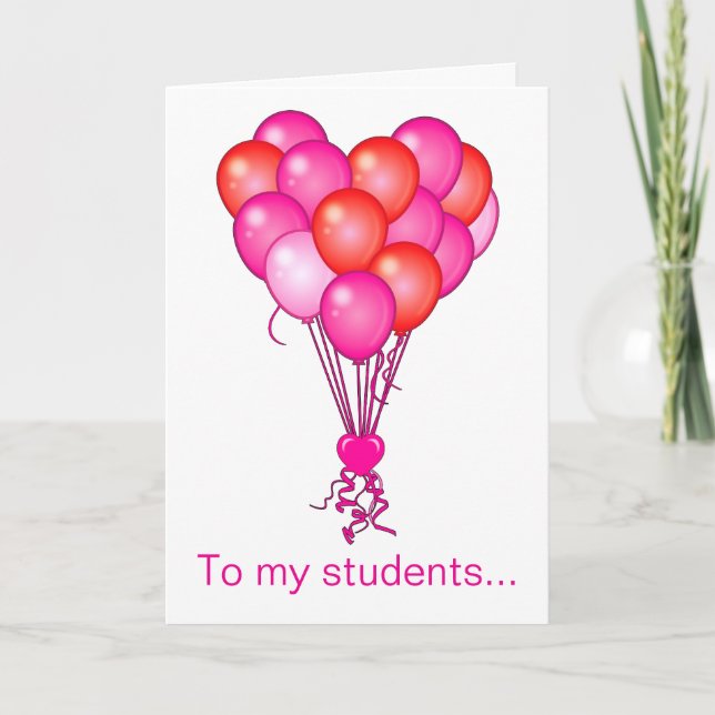 Colour Me: Teacher for Students Valentine Holiday Card (Front)