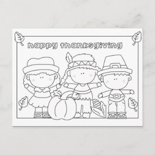 Colour me Thanksgiving postcard