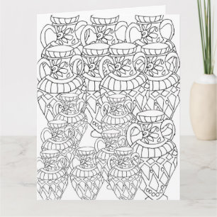 colour me vases greeting card