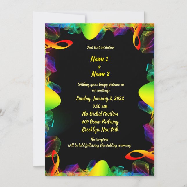 Colour melody wedding Invitation (Front)