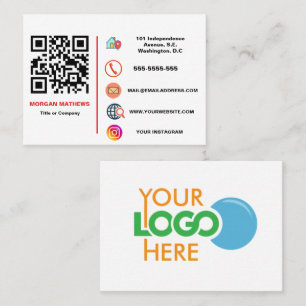Colour Minimalist Professional Company Logo QR Cod Business Card