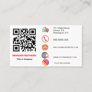 Colour Minimalist Professional Company Logo QR Cod Business Card