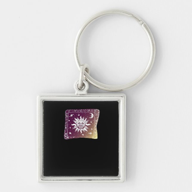 Colour Moon Boho Whimsigothic Gothic Witchy Witch  Key Ring (Front)
