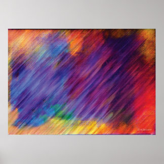 Colour Movement Digital Abstract Painting Poster