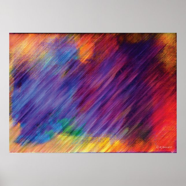 Colour Movement Digital Abstract Painting Poster (Front)
