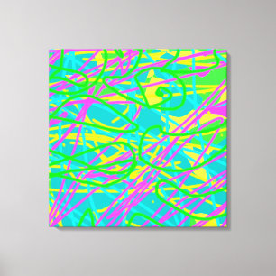 Colour My Dreams Scribble Pattern Expressive Artsy Canvas Print