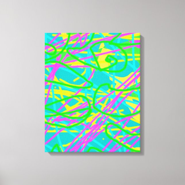 Colour My Dreams Scribble Pattern Expressive Artsy Canvas Print (Front)