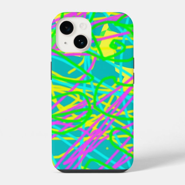 Colour My Dreams Scribble Pattern Expressive Artsy iPhone Case (Back)