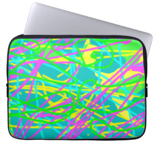 Colour My Dreams Scribble Pattern Expressive Artsy Laptop Sleeve