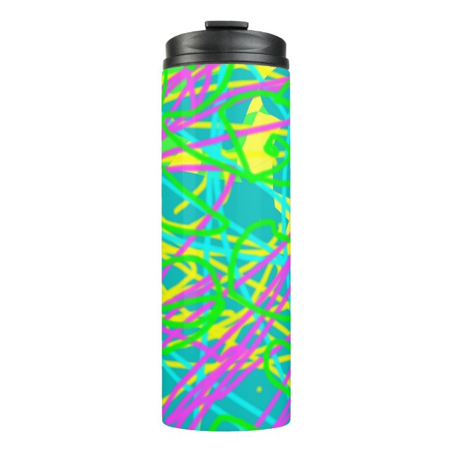 Colour My Dreams Scribble Pattern Expressive Artsy Thermal Tumbler (Front)
