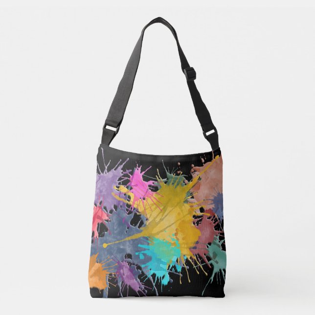 Colour my Life splashes + your backgr. & ideas Crossbody Bag (Front)