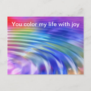 Colour my life world with joy postcard