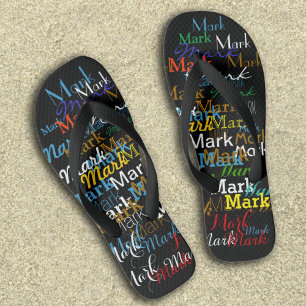 Colour Names Repeated Personalised Pattern Flip Flops