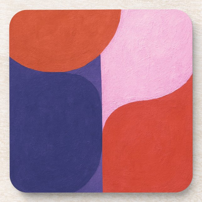 "Colour Negotiation" Colourful Abstract Art Coaster (Front)