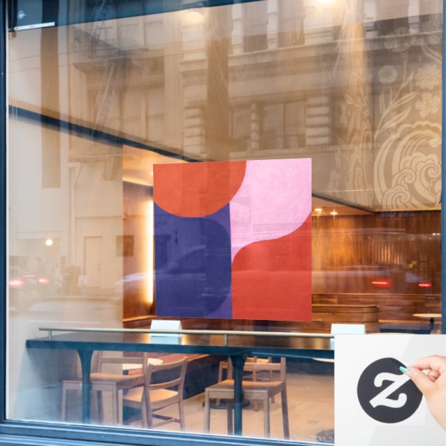 "Colour Negotiation" Colourful Abstract Art Window Cling (Cafe Window)