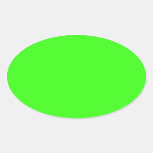 colour neon green oval sticker (Front)