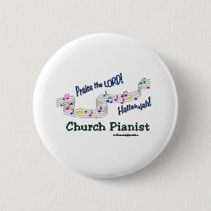 Colour Notes Pianist 6 Cm Round Badge