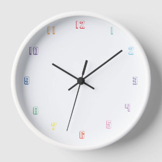 colour numbers clock