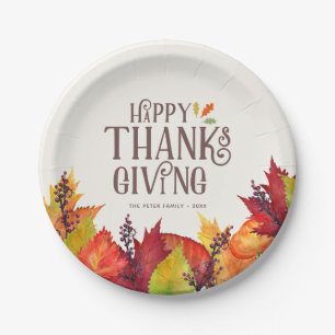 Colour of Autumn Thanksgiving Paper Plate