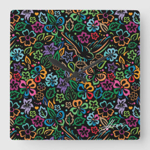 Colour of Life Square Wall Clock