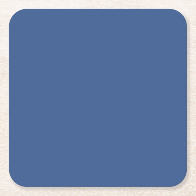colour of the year 2020 Classic Blue 19-405 Square Paper Coaster (Front)