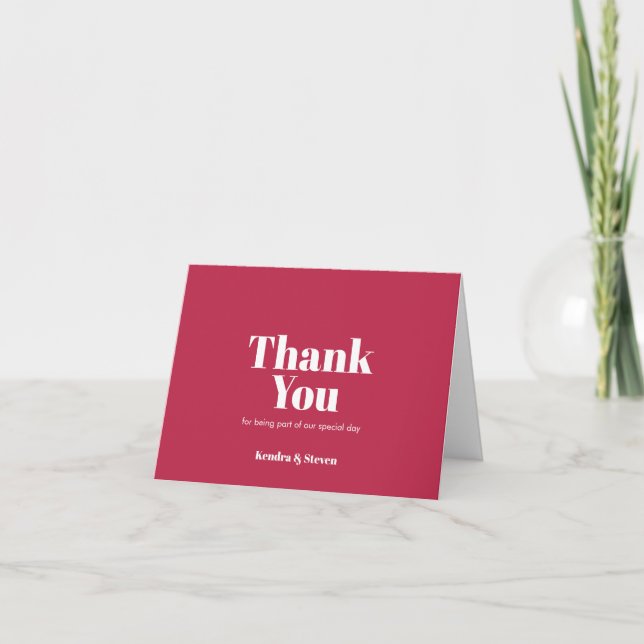 Colour of the year 2023 | Viva Magenta Thank You Card (Front)
