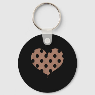 Colour Of The Year 2025 Mocha Mousse Polka Dot Hea Key Ring