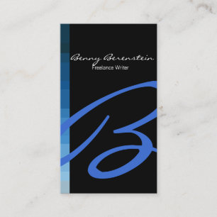 Colour On The Side Monogram Blue Business Card