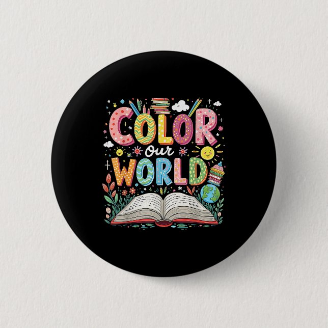 Colour Our World Book Reading Program 2025 Summer  6 Cm Round Badge (Front)