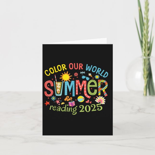 Colour Our World Summer 2025 Summer Reading Progra Card (Front)