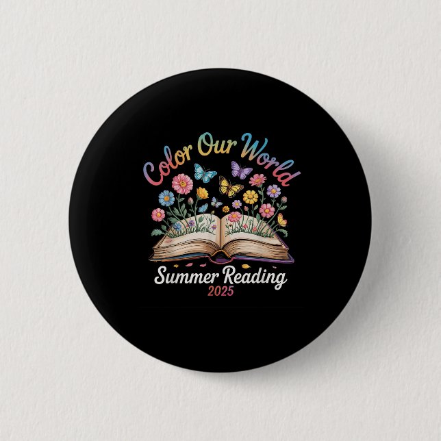Colour Our World Summer Reading 2025  6 Cm Round Badge (Front)