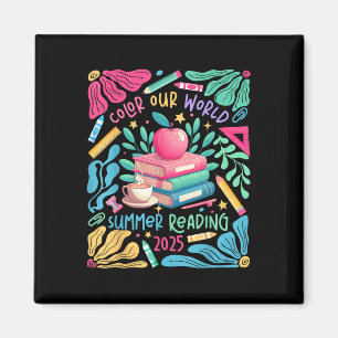 Colour Our World Summer Reading 2025 Boho Wildflow Magnet