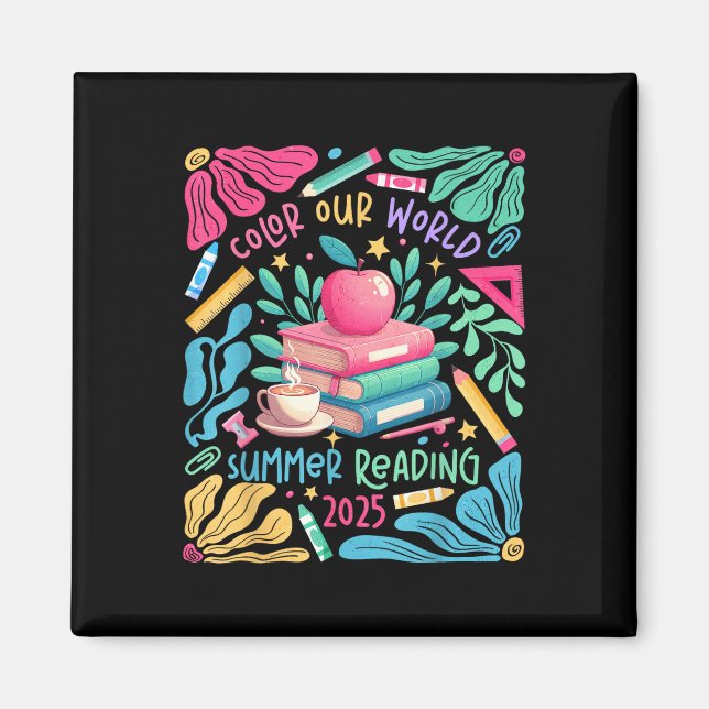 Colour Our World Summer Reading 2025 Boho Wildflow Magnet (Front)