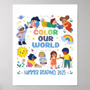 Colour Our World Summer Reading 2025 Book Kids Boy Poster