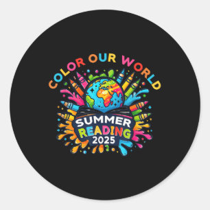 Colour Our World Summer Reading 2025 Creativity En Classic Round Sticker