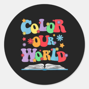 Colour Our World Summer Reading 2025 Creativity En Classic Round Sticker