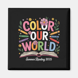 Colour Our World Summer Reading 2025 Cute Book Wil Magnet