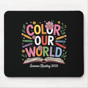 Colour Our World Summer Reading 2025 Cute Book Wil Mouse Mat
