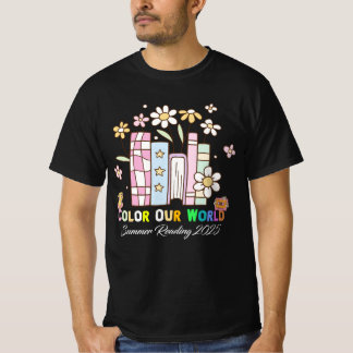Colour Our World Summer Reading 2025 Cute Book Wil T-Shirt