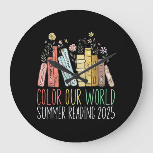 Colour Our World Summer Reading 2025 Large Clock