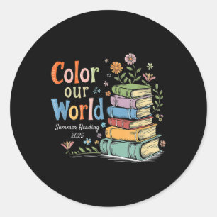 Colour Our World Summer Reading 2025 Library Progr Classic Round Sticker