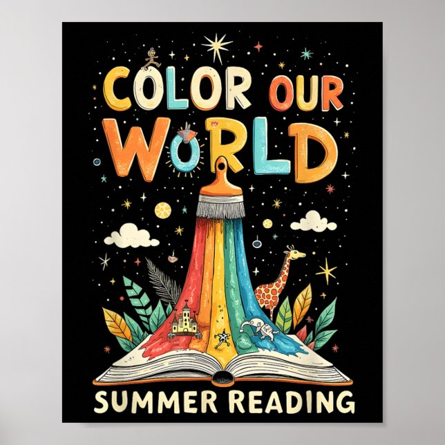 Colour Our World Summer Reading Book Art For Kids  Poster (Front)