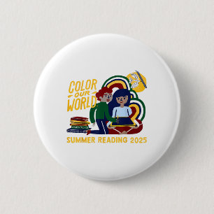 Colour Our World Summer Reading Program 2025 Book 6 Cm Round Badge