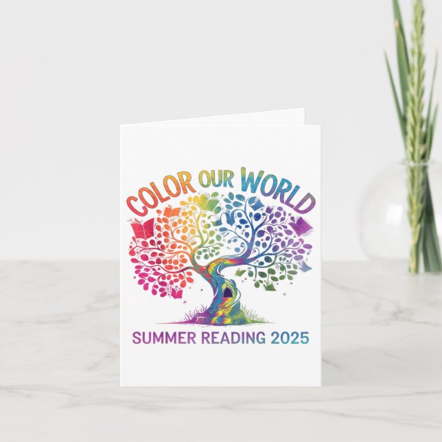 Colour Our World Summer Reading Program 2025 Book  Card (Front)