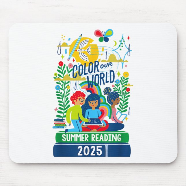 Colour Our World Summer Reading Program 2025 Book  Mouse Mat (Front)